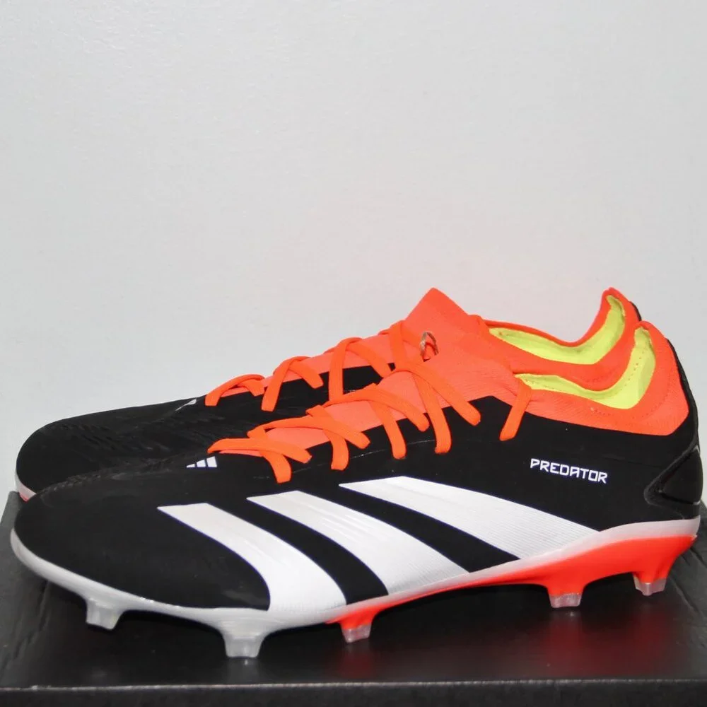 Adidas Predator 24 Pro FG Soccer Cleats Mens 10 Black Solar Red
